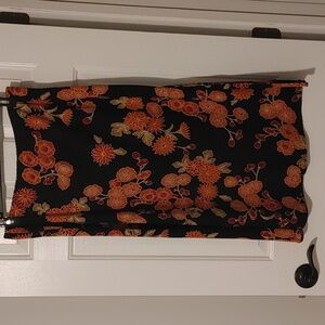 Women's Size 16 Navy Maxi Skirt With Floral Print Business Casual Coquette